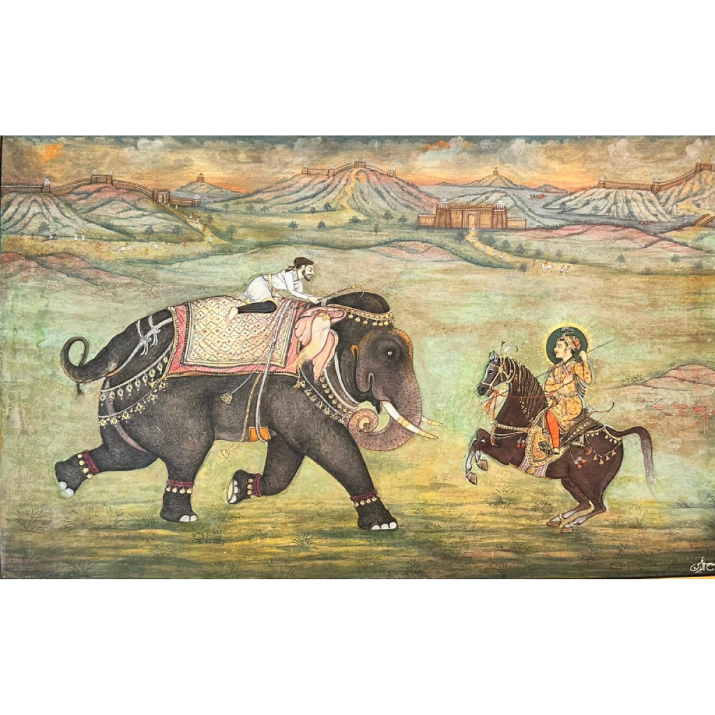 Mughal Hathi or Ghode par Shehjade Ladte hue